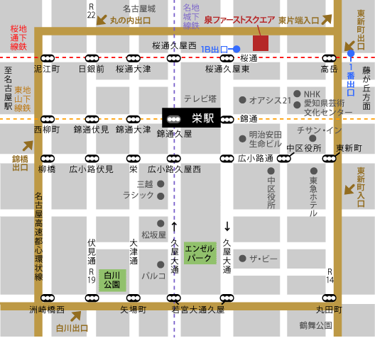 泉ファーストスクエア周辺詳細地図